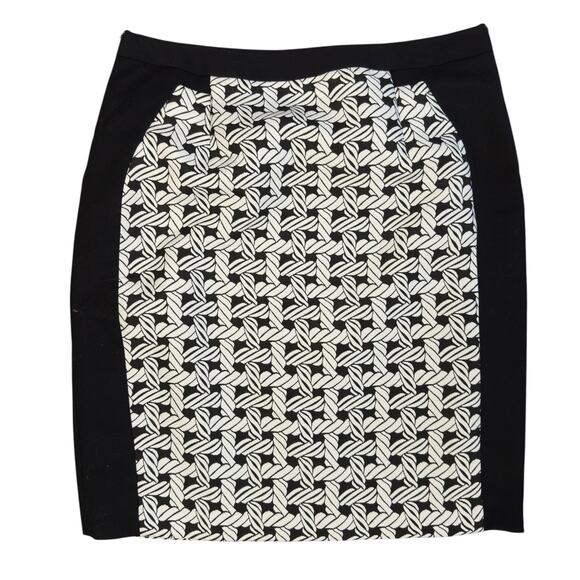 Worthington Women’s sz. 10 black & white color block pencil skirt Slimming #3684 - Picture 2 of 6